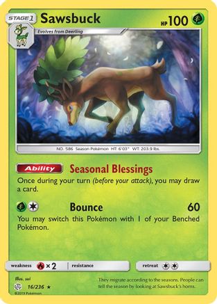 Sawsbuck (16/236) [Sun & Moon: Cosmic Eclipse] | Silver Goblin