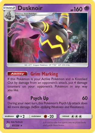 Dusknoir (85) Holofoil - SM  Cosmic Eclipse
