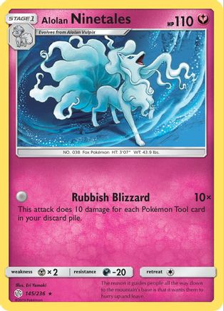 Alolan Ninetales (145) Holofoil - SM  Cosmic Eclipse