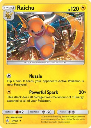Raichu (67) Reverse Holofoil - Cosmic Eclipse
