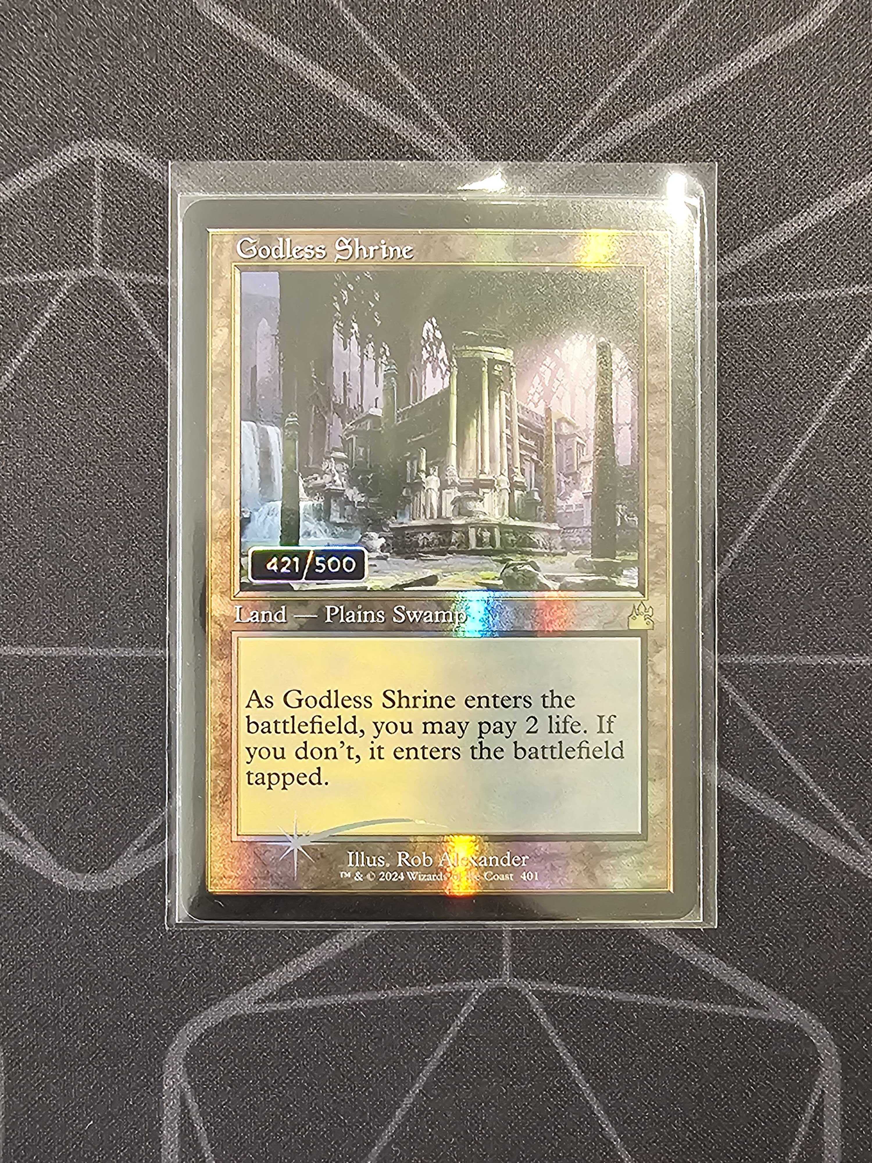 Godless Shrine (Retro) (Serialized) [Ravnica Remastered] | Silver Goblin