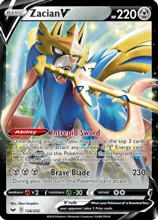 Zacian V (138) Holofoil - SWSH01 Sword & Shield Base Set