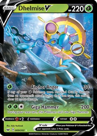 Dhelmise V (9) Holofoil - Sword & Shield Base Set