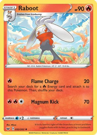 Raboot (32) Reverse Holofoil - Sword & Shield