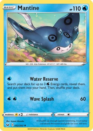 Mantine (52) Reverse Holofoil - Sword & Shield