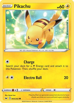 Pikachu (065/202) [Sword & Shield: Base Set] Reverse Holofoil