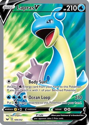 Lapras V (Full Art) (189) Holofoil - SWSH01 Sword & Shield Base Set