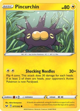 Pincurchin (077/202) [Sword & Shield: Base Set] Reverse Holofoil