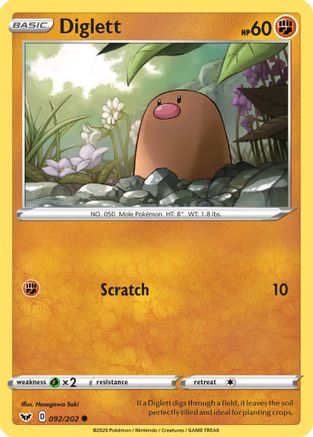 Diglett (92) Reverse Holofoil - Sword & Shield