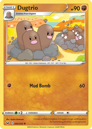 Dugtrio (093/202) [Sword & Shield: Base Set] | Silver Goblin