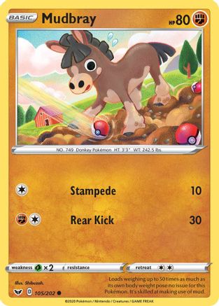 Mudbray (105) - SWSH01 Sword & Shield Base Set
