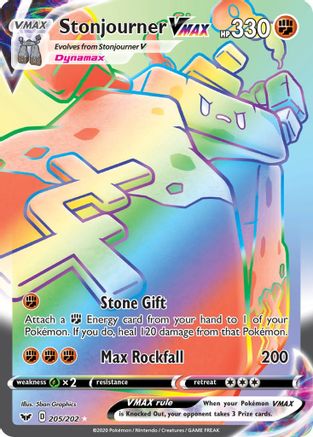 Stonjourner VMAX (Secret) (205) Holofoil - SWSH01 Sword & Shield Base Set