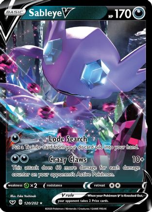 Sableye V (120) Holofoil - SWSH01 Sword & Shield Base Set