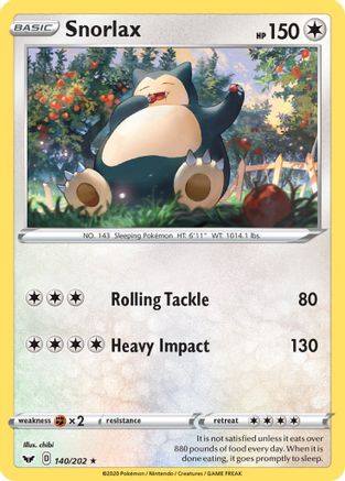 Snorlax (140/202) [Sword & Shield: Base Set] | Silver Goblin