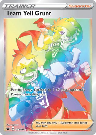 Team Yell Grunt (Secret) (210) Holofoil - SWSH01 Sword & Shield Base Set