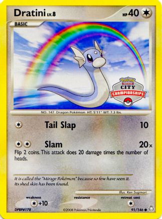 Dratini (91/146) (City Championship Promo) [Diamond & Pearl: Legends Awakened] | Silver Goblin