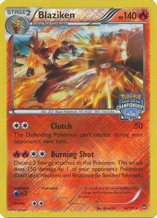 Blaziken - 14/111 (National Championships) (14) Reverse Holofoil - League & Championship Cards