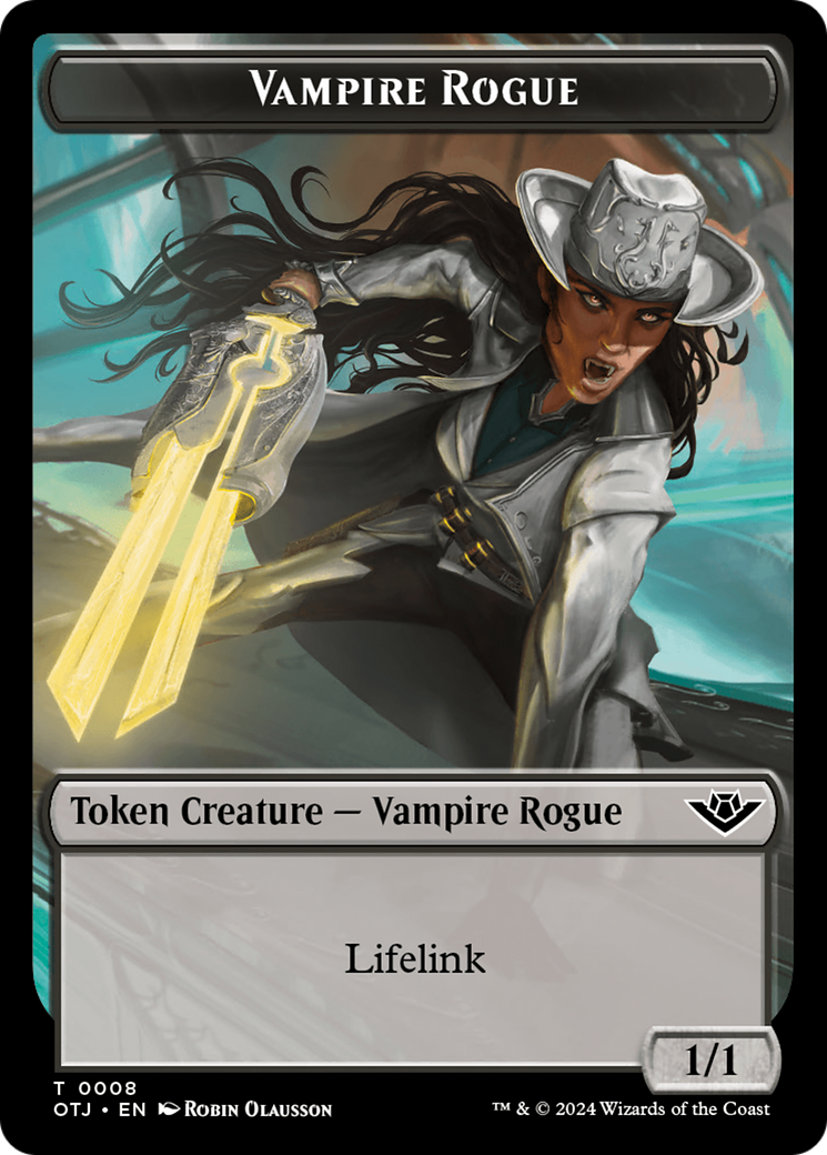 Vampire Rogue // Plot Double-Sided Token [Outlaws of Thunder Junction Tokens] | Silver Goblin