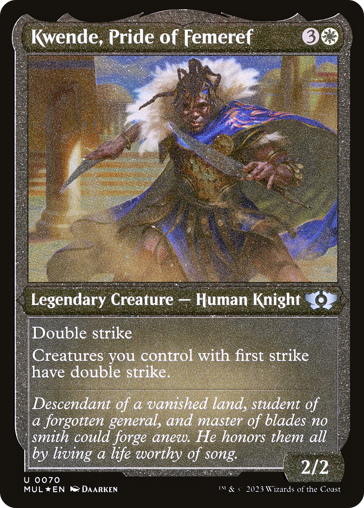 Kwende, Pride of Femeref (Foil Etched) [Multiverse Legends] | Silver Goblin