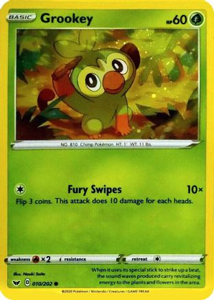 Grookey (010/202) (Cosmos Holo) [Sword & Shield: Base Set]