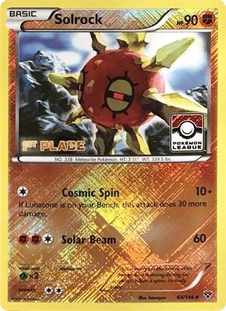 Solrock - 64/146 (Pokemon League) [1st Place] (64) Reverse Holofoil - League & Championship Cards