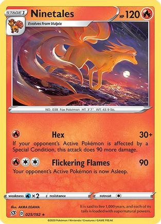 Ninetales (25) Reverse Holofoil - Rebel Clash