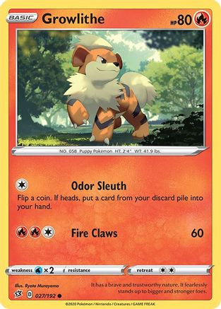 Growlithe (27) Reverse Holofoil - Rebel Clash