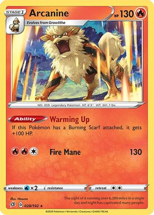 Arcanine (028/192) [Sword & Shield: Rebel Clash] | Silver Goblin