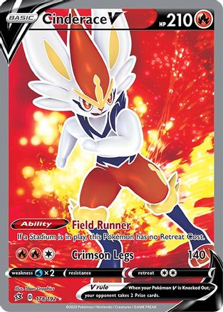 Cinderace V (Full Art) (178) Holofoil - SWSH02 Rebel Clash