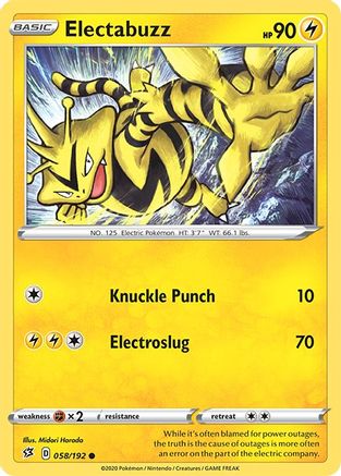 Electabuzz (058/192) [Sword & Shield: Rebel Clash] Reverse Holofoil