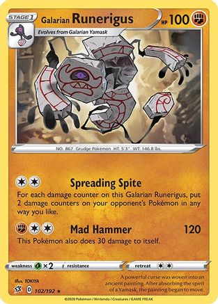 Galarian Runerigus (102) - SWSH02 Rebel Clash