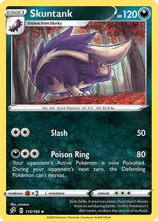 Skuntank (115/192) [Sword & Shield: Rebel Clash] Reverse Holofoil