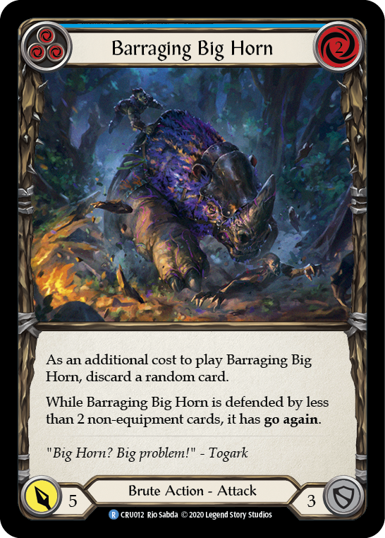 Barraging Big Horn (Blue) [CRU012] (Crucible of War)  1st Edition Normal | Silver Goblin