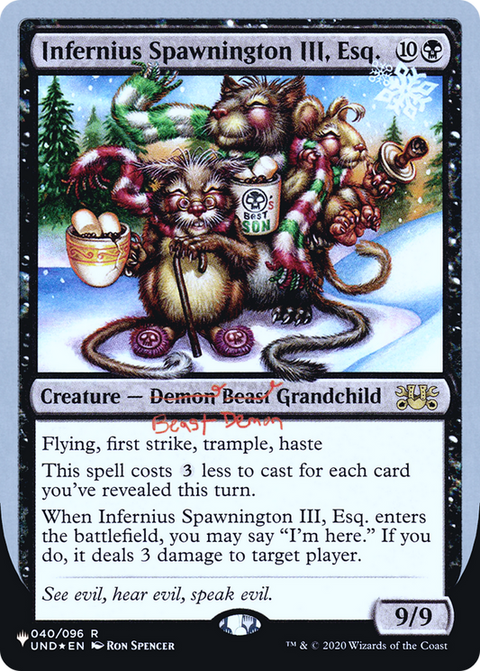 Infernius Spawnington III, Esq. (Unfinity Foil Edition) [The List]