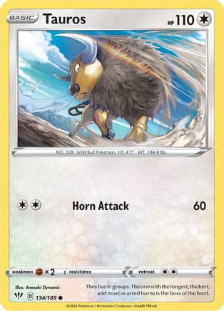 Tauros (134/189) [Sword & Shield: Darkness Ablaze] Reverse Holofoil