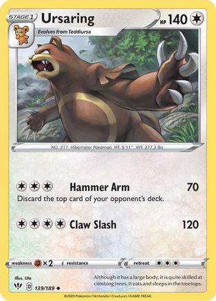 Ursaring (139/189) [Sword & Shield: Darkness Ablaze] Reverse Holofoil