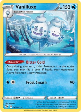 Vanilluxe (47) Reverse Holofoil - Darkness Ablaze
