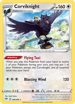 Corviknight (156/189) [Sword & Shield: Darkness Ablaze] | Silver Goblin