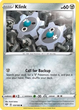 Klink (125) Reverse Holofoil - SWSH03 Darkness Ablaze