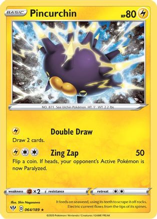 Pincurchin (064/189) [Sword & Shield: Darkness Ablaze] Reverse Holofoil