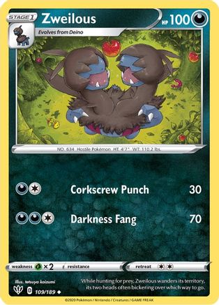 Zweilous (109/189) [Sword & Shield: Darkness Ablaze] Reverse Holofoil
