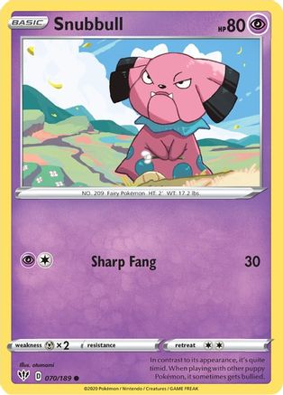 Snubbull (070/189) [Sword & Shield: Darkness Ablaze] | Silver Goblin