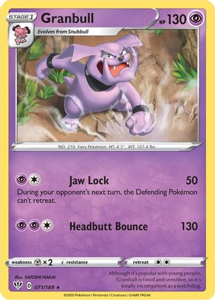 Granbull (71) Reverse Holofoil - SWSH03 Darkness Ablaze