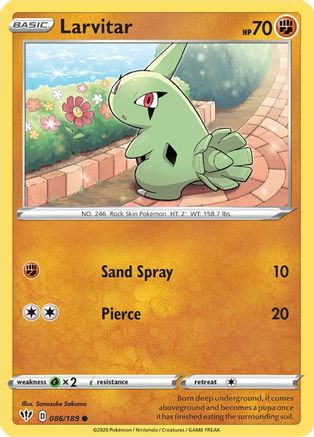 Larvitar (86) Reverse Holofoil - Darkness Ablaze