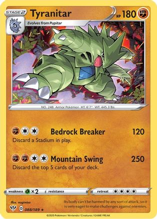 Tyranitar (88) Holofoil - SWSH03 Darkness Ablaze