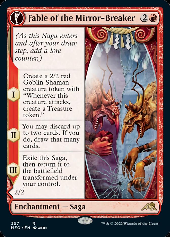 Fable of the Mirror-Breaker // Reflection of Kiki-Jiki (Showcase Soft Glow) [Kamigawa: Neon Dynasty] Foil