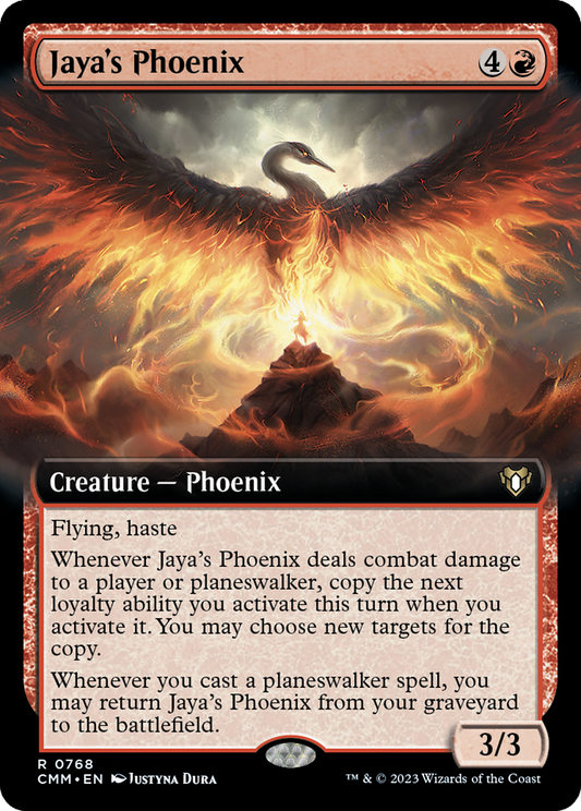 Jaya's Phoenix (Extended Art) [Commander Masters] Foil