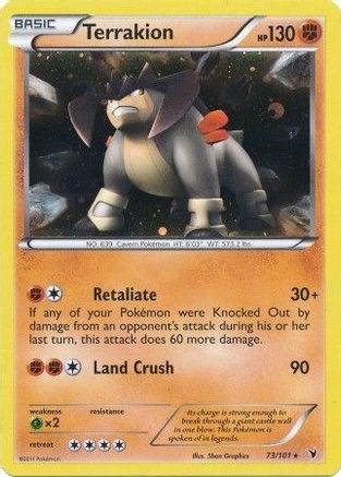 Terrakion (73/101) (Cosmos Holo) (Blister Exclusive) [Black & White: Noble Victories] | Silver Goblin