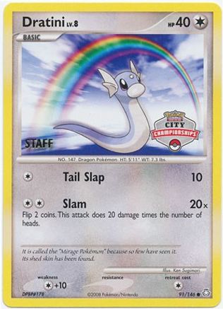 Dratini (91/146) (City Championship Promo Staff) [Diamond & Pearl: Legends Awakened] | Silver Goblin