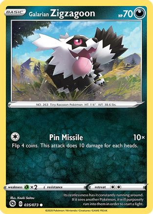 Galarian Zigzagoon (35) Reverse Holofoil - Champions Path